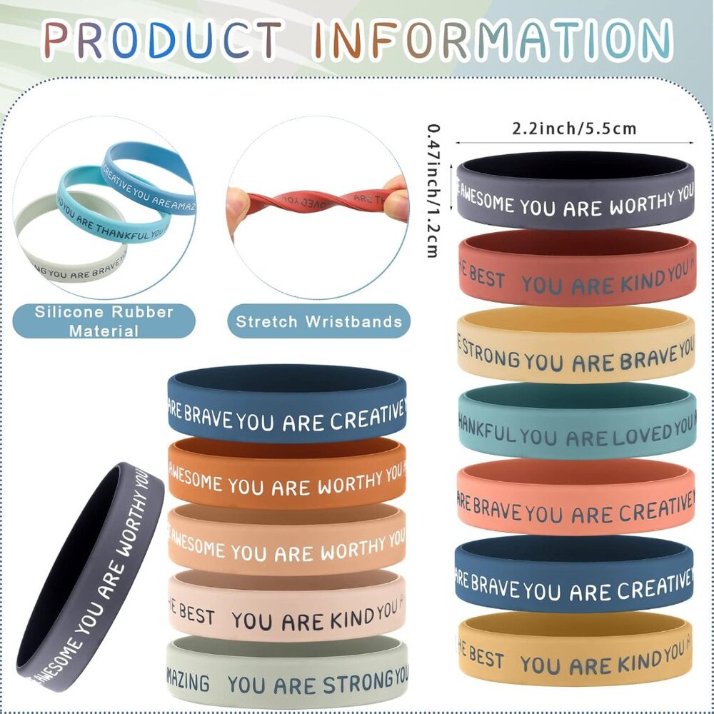 Your choice of 1 Affirmation Silicone Bracelet - Picture 2 of 6